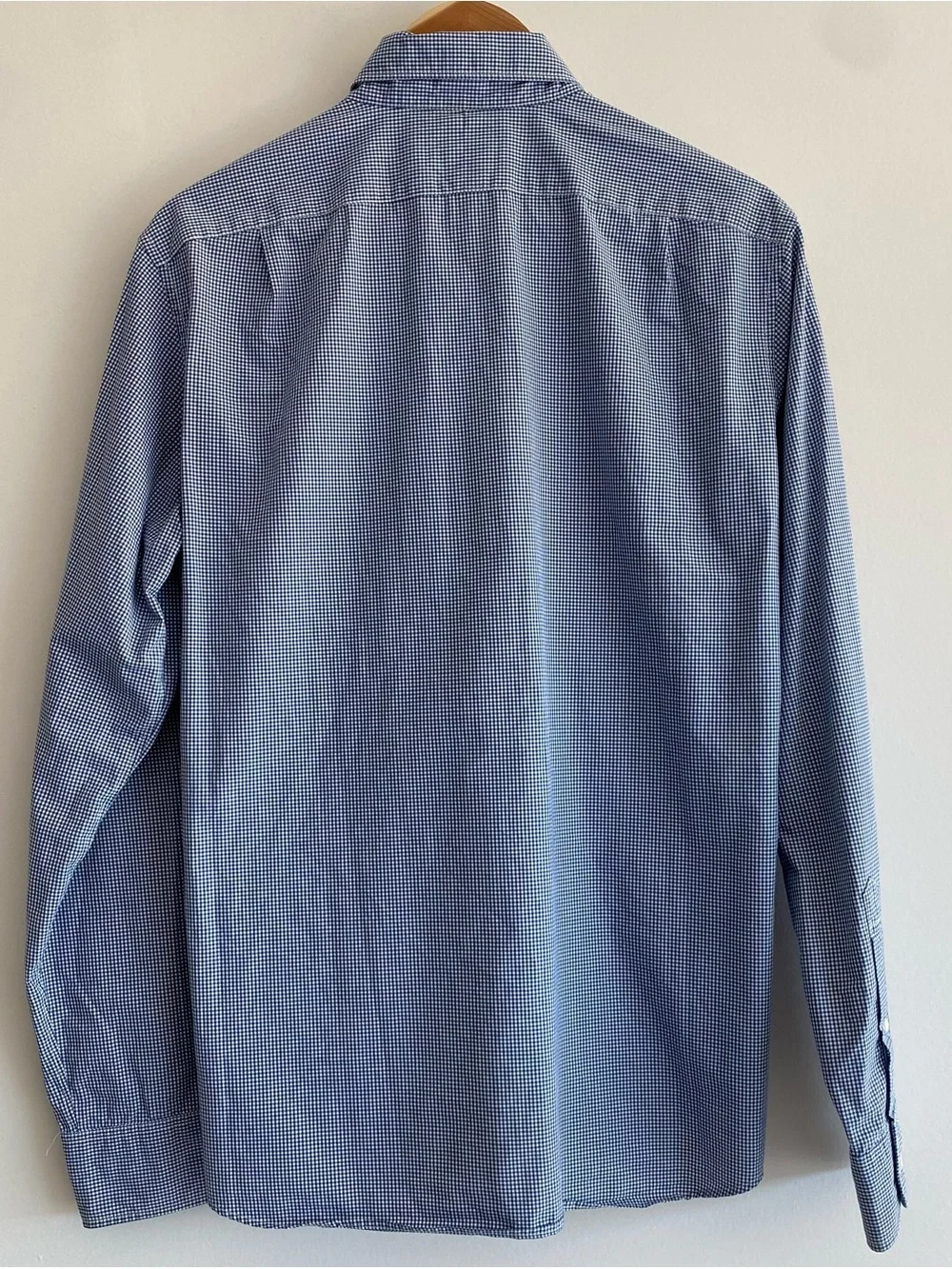 J.Crew Men's Slim Fit Gingham Button Down Shirt Blue White 2-Ply Cotton, size M